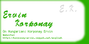 ervin korponay business card